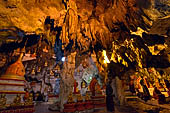 Inle Lake Myanmar. Pindaya, the famous Shwe Oo Min pagoda, a natural cave filled with thousands of gilded Buddha statues. 